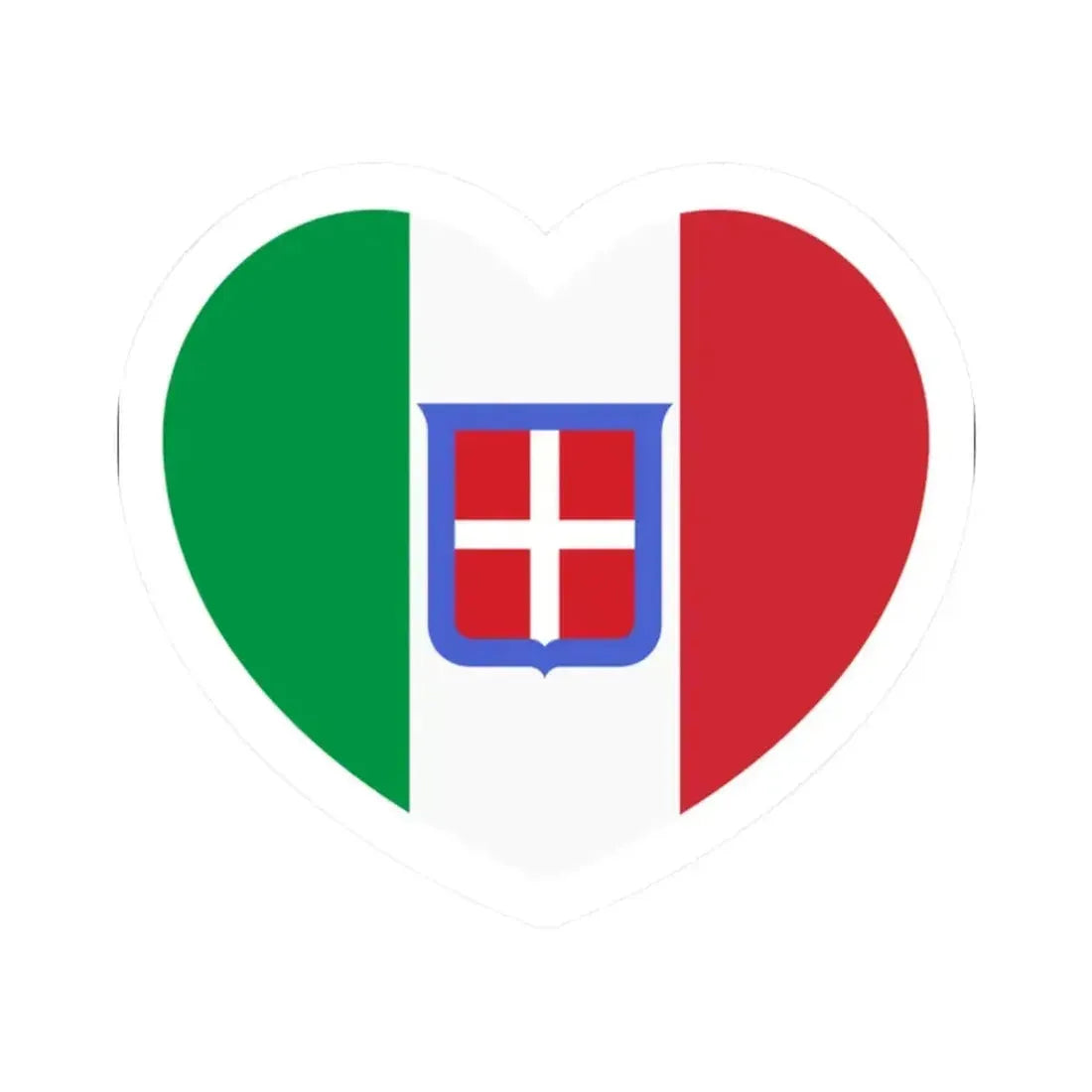 Heart Flag of Italy 1861-1946 - STICKER Vinyl Kiss-Cut Decal 2 Inch White - The Sticker Space