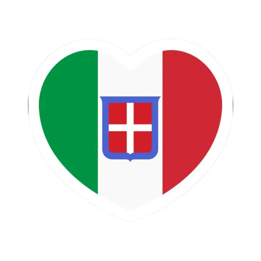 Heart Flag of Italy 1861-1946 - STICKER Vinyl Kiss-Cut Decal 2 Inch White - The Sticker Space