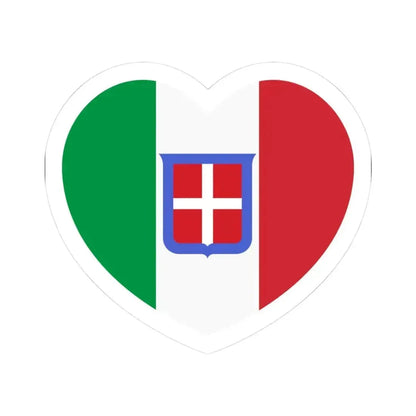 Heart Flag of Italy 1861-1946 - STICKER Vinyl Kiss-Cut Decal 3 Inch White - The Sticker Space