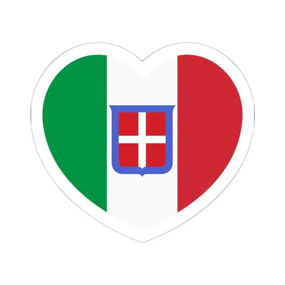 Heart Flag of Italy 1861-1946 - STICKER Vinyl Kiss-Cut Decal 6 Inch White - The Sticker Space
