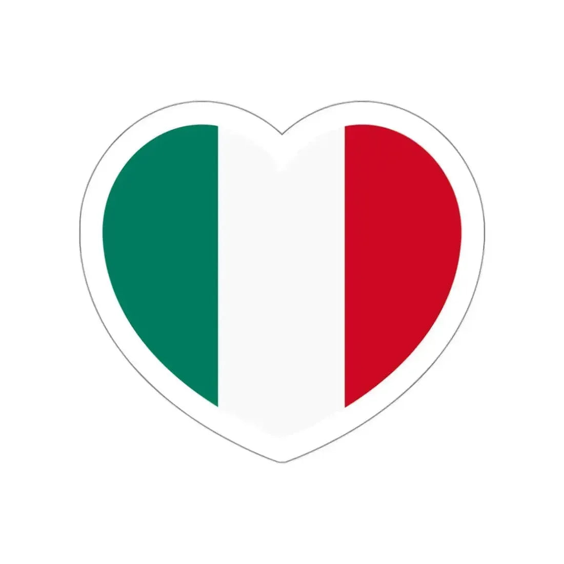 Heart Flag of Italy 1946-2003 - STICKER Vinyl Die-Cut Decal White Die-Cut 3 Inch - The Sticker Space