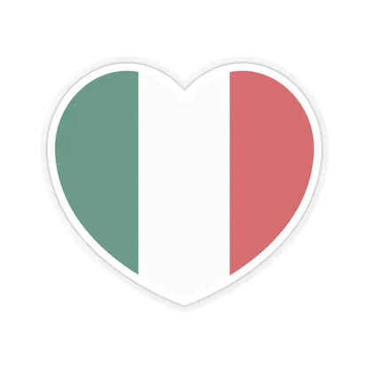 Heart Flag of Italy 1946-2003 - STICKER Vinyl Kiss-Cut Decal 3 Inch Transparent - The Sticker Space