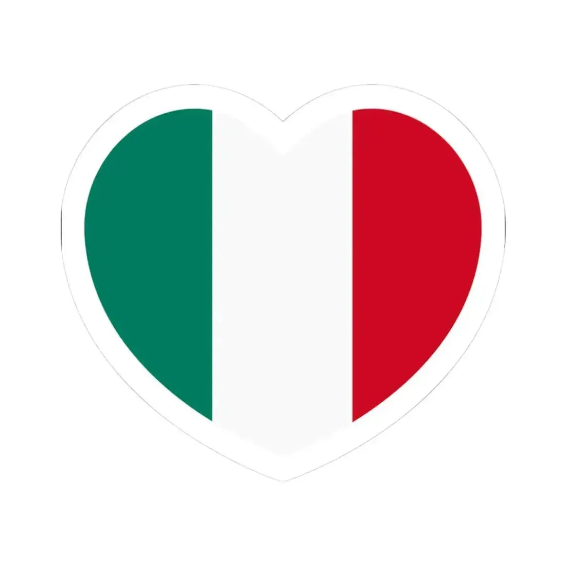 Heart Flag of Italy 1946-2003 - STICKER Vinyl Kiss-Cut Decal 3 Inch White - The Sticker Space