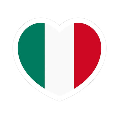 Heart Flag of Italy 1946-2003 - STICKER Vinyl Kiss-Cut Decal 3 Inch White - The Sticker Space