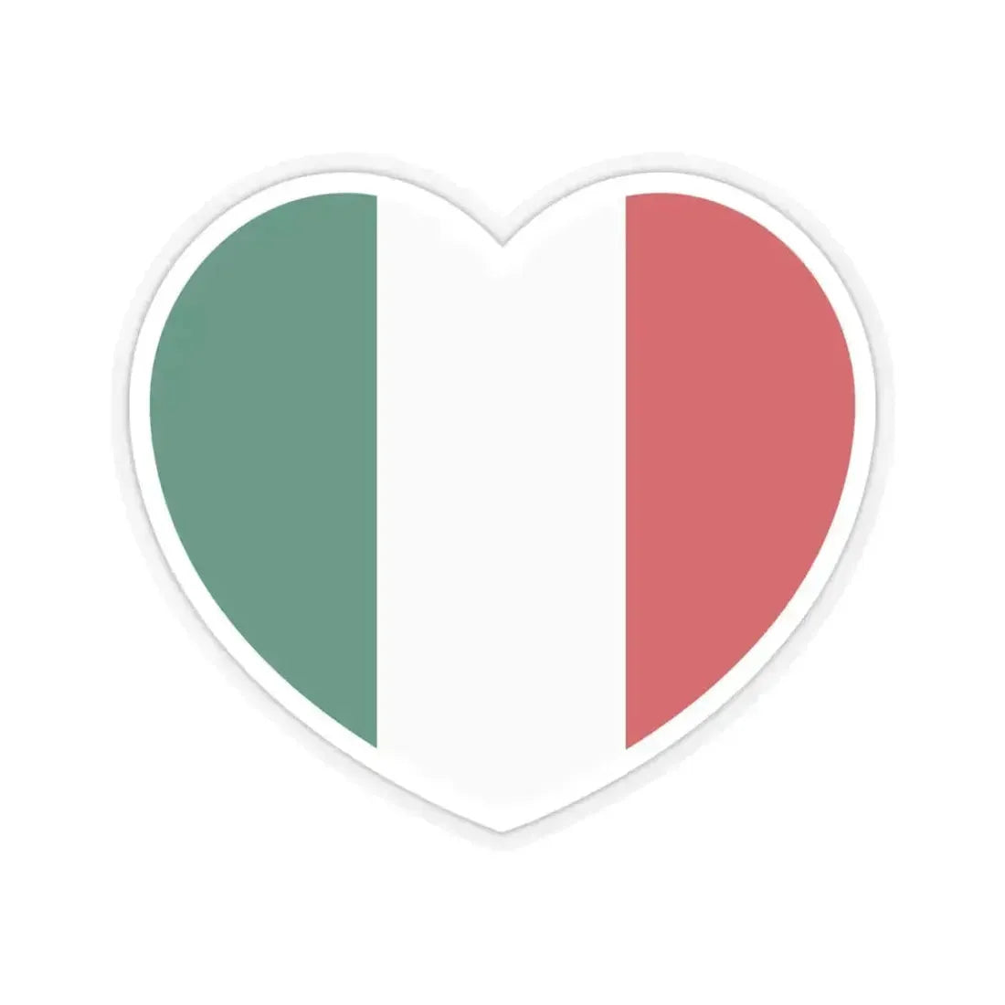 Heart Flag of Italy 1946-2003 - STICKER Vinyl Kiss-Cut Decal 4 Inch Transparent - The Sticker Space