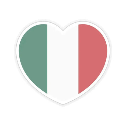 Heart Flag of Italy 1946-2003 - STICKER Vinyl Kiss-Cut Decal 4 Inch Transparent - The Sticker Space