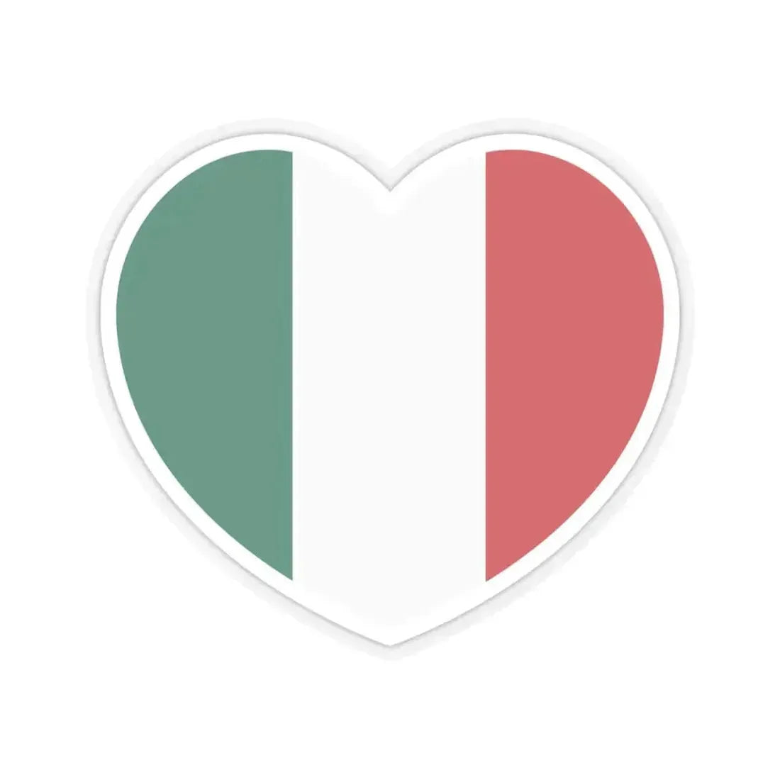 Heart Flag of Italy 1946-2003 - STICKER Vinyl Kiss-Cut Decal 6 Inch Transparent - The Sticker Space