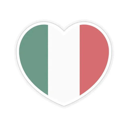 Heart Flag of Italy 1946-2003 - STICKER Vinyl Kiss-Cut Decal 6 Inch Transparent - The Sticker Space