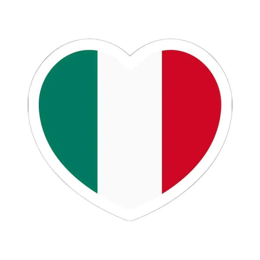 Heart Flag of Italy 1946-2003 - STICKER Vinyl Kiss-Cut Decal 6 Inch White - The Sticker Space