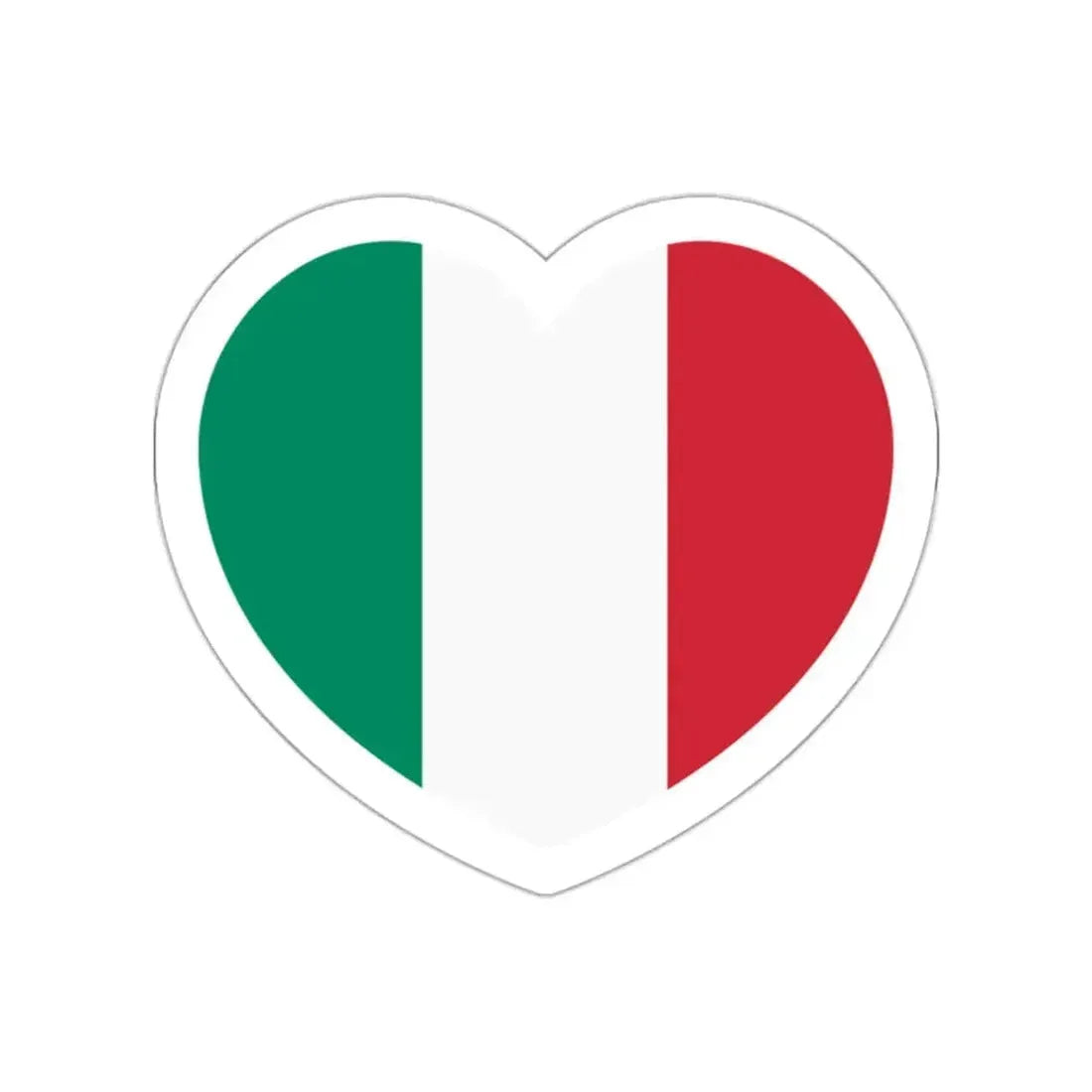 Heart Flag of Italy 2003-2006 - STICKER Vinyl Die-Cut Decal White Die-Cut 2 Inch - The Sticker Space