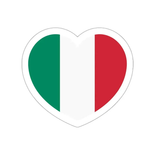 Heart Flag of Italy 2003-2006 - STICKER Vinyl Die-Cut Decal White Die-Cut 2 Inch - The Sticker Space