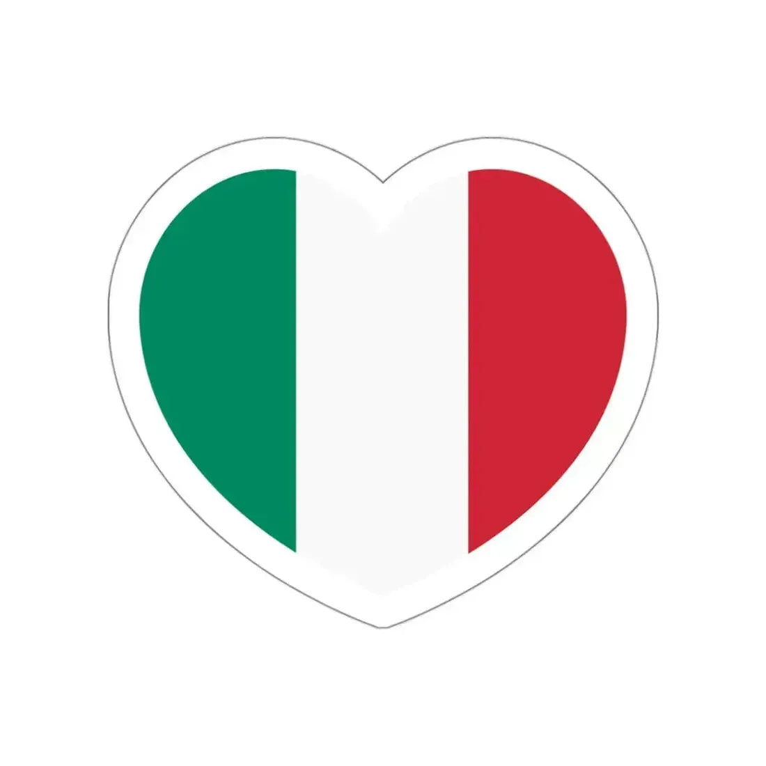 Heart Flag of Italy 2003-2006 - STICKER Vinyl Die-Cut Decal White Die-Cut 3 Inch - The Sticker Space