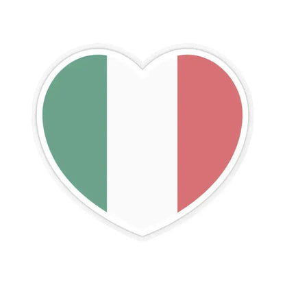 Heart Flag of Italy 2003-2006 - STICKER Vinyl Kiss-Cut Decal 2 Inch Transparent - The Sticker Space