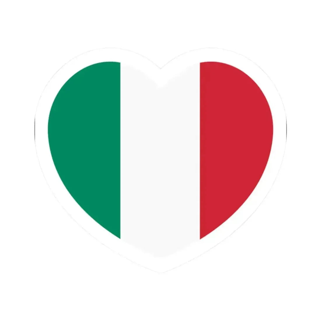 Heart Flag of Italy 2003-2006 - STICKER Vinyl Kiss-Cut Decal 2 Inch White - The Sticker Space