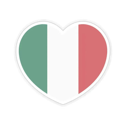Heart Flag of Italy 2003-2006 - STICKER Vinyl Kiss-Cut Decal 3 Inch Transparent - The Sticker Space