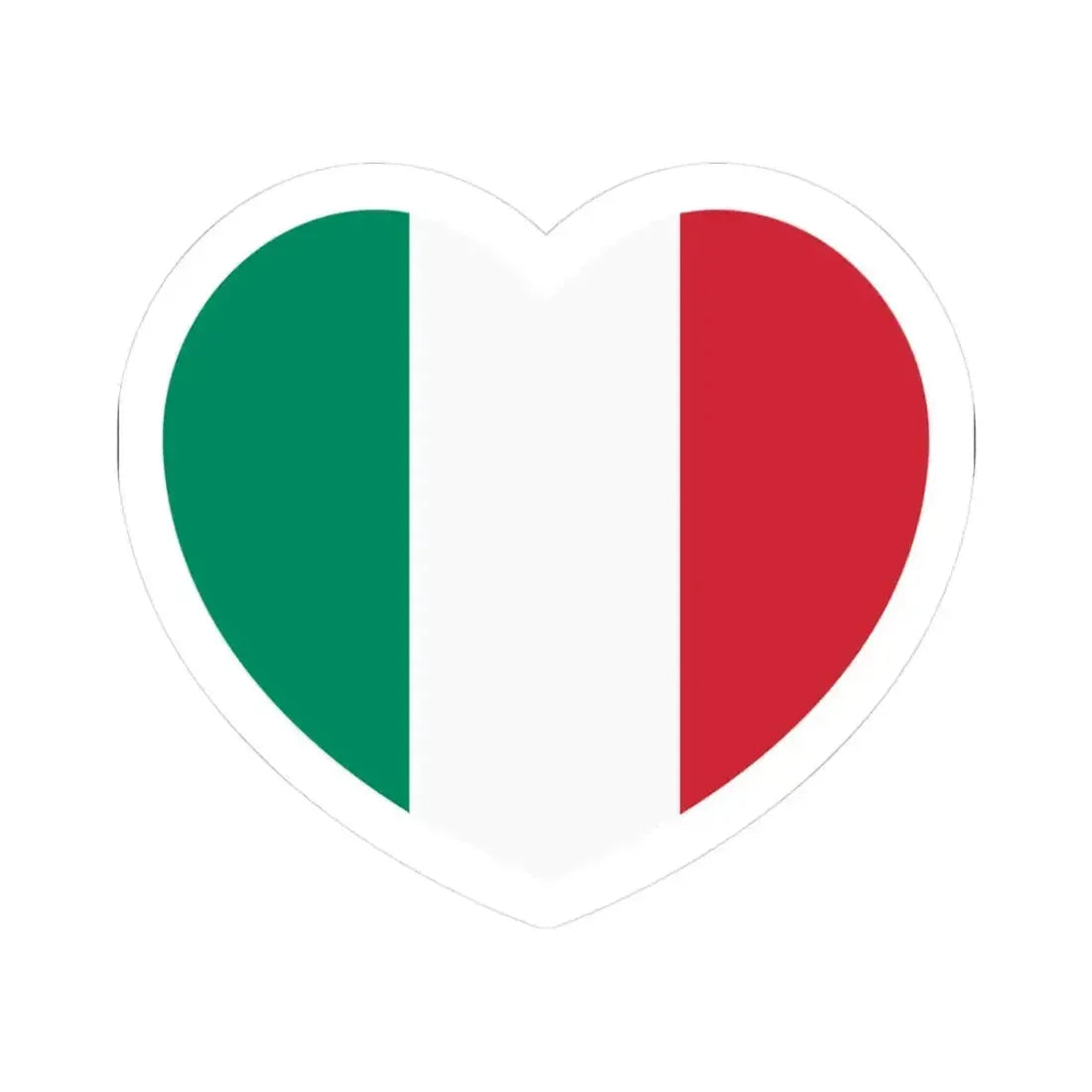 Heart Flag of Italy 2003-2006 - STICKER Vinyl Kiss-Cut Decal 3 Inch White - The Sticker Space