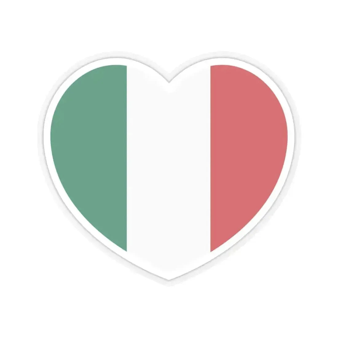 Heart Flag of Italy 2003-2006 - STICKER Vinyl Kiss-Cut Decal 4 Inch Transparent - The Sticker Space