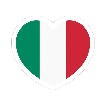 Heart Flag of Italy 2003-2006 - STICKER Vinyl Kiss-Cut Decal 4 Inch White - The Sticker Space