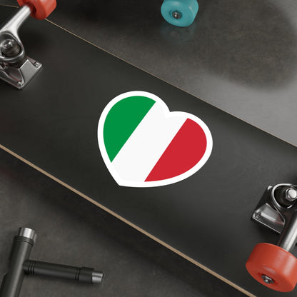 Heart Flag of Italy - STICKER Vinyl Die-Cut Decal-The Sticker Space