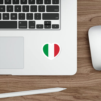 Heart Flag of Italy - STICKER Vinyl Die-Cut Decal-The Sticker Space