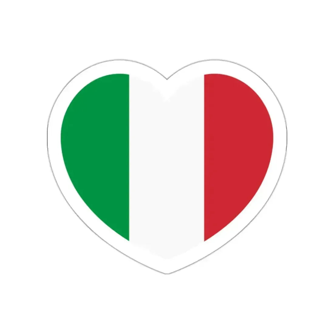 Heart Flag of Italy - STICKER Vinyl Die-Cut Decal White Die-Cut 2 Inch - The Sticker Space
