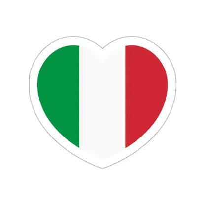 Heart Flag of Italy - STICKER Vinyl Die-Cut Decal White Die-Cut 2 Inch - The Sticker Space