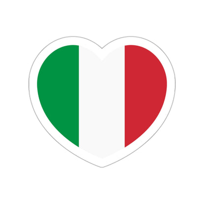 Heart Flag of Italy - STICKER Vinyl Die-Cut Decal-White-The Sticker Space