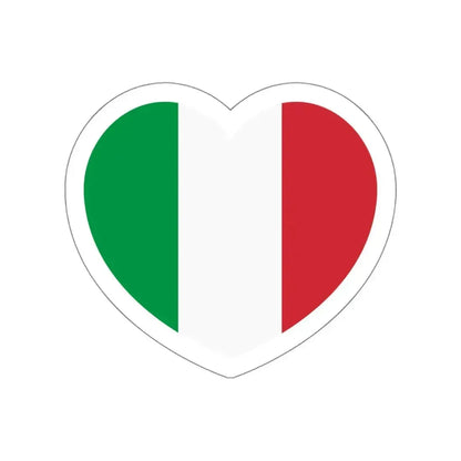 Heart Flag of Italy - STICKER Vinyl Die-Cut Decal White Die-Cut 6 Inch - The Sticker Space