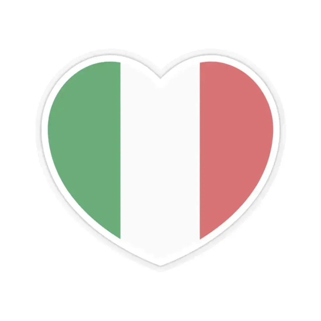 Heart Flag of Italy - STICKER Vinyl Kiss-Cut Decal 2 Inch Transparent - The Sticker Space
