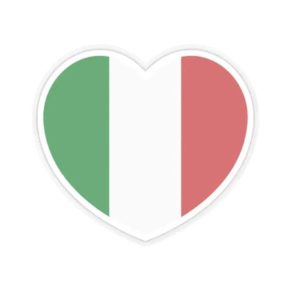 Heart Flag of Italy - STICKER Vinyl Kiss-Cut Decal 2 Inch Transparent - The Sticker Space