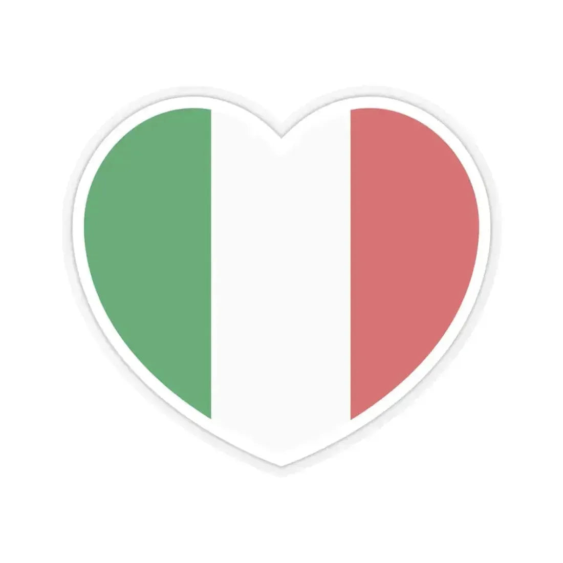 Heart Flag of Italy - STICKER Vinyl Kiss-Cut Decal 3 Inch Transparent - The Sticker Space