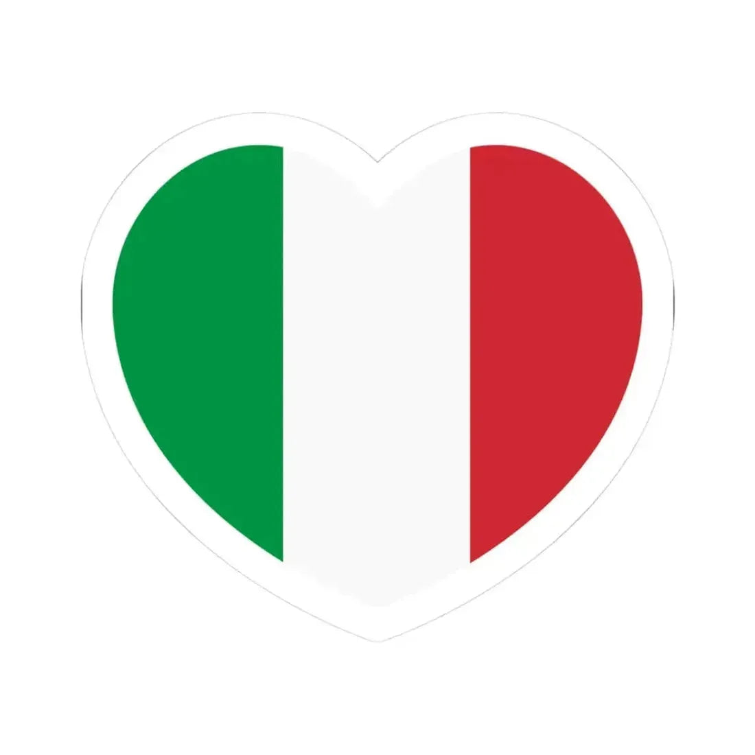 Heart Flag of Italy - STICKER Vinyl Kiss-Cut Decal 3 Inch White - The Sticker Space