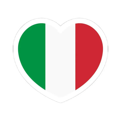 Heart Flag of Italy - STICKER Vinyl Kiss-Cut Decal 4 Inch White - The Sticker Space