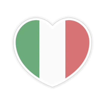 Heart Flag of Italy - STICKER Vinyl Kiss-Cut Decal 6 Inch Transparent - The Sticker Space