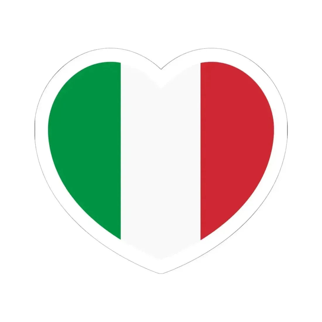 Heart Flag of Italy - STICKER Vinyl Kiss-Cut Decal 6 Inch White - The Sticker Space