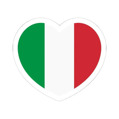 Heart Flag of Italy - STICKER Vinyl Kiss-Cut Decal 6 Inch White - The Sticker Space