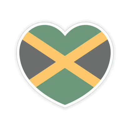 Heart Flag of Jamaica - STICKER Vinyl Kiss-Cut Decal 2 Inch Transparent - The Sticker Space