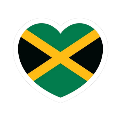 Heart Flag of Jamaica - STICKER Vinyl Kiss-Cut Decal 3 Inch White - The Sticker Space