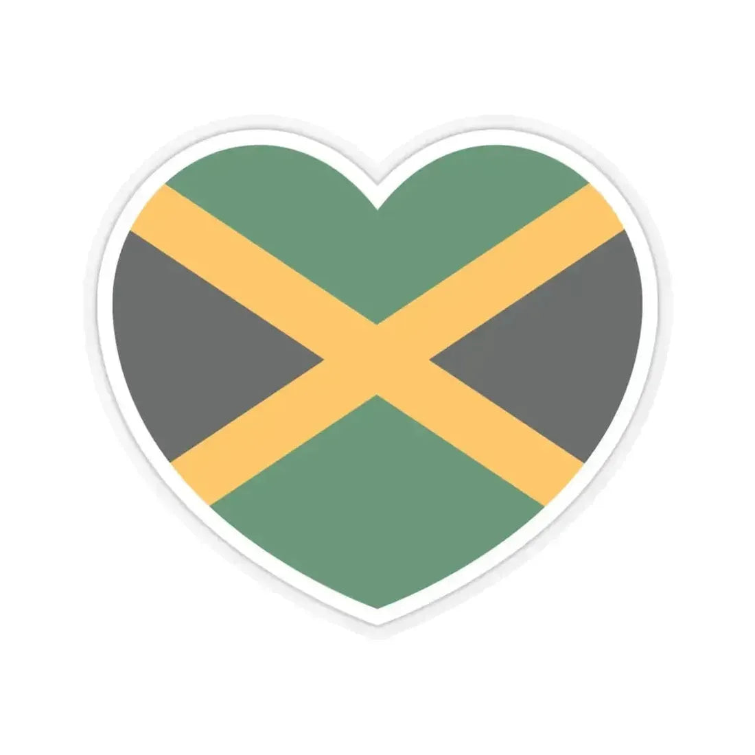 Heart Flag of Jamaica - STICKER Vinyl Kiss-Cut Decal 4 Inch Transparent - The Sticker Space