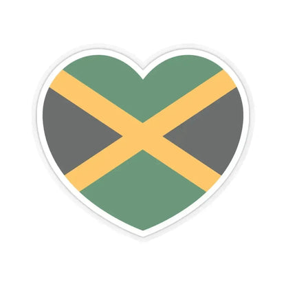 Heart Flag of Jamaica - STICKER Vinyl Kiss-Cut Decal 4 Inch Transparent - The Sticker Space