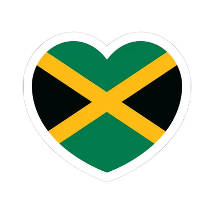 Heart Flag of Jamaica - STICKER Vinyl Kiss-Cut Decal 4 Inch White - The Sticker Space