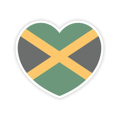 Heart Flag of Jamaica - STICKER Vinyl Kiss-Cut Decal 6 Inch Transparent - The Sticker Space