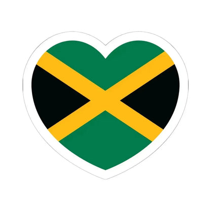 Heart Flag of Jamaica - STICKER Vinyl Kiss-Cut Decal 6 Inch White - The Sticker Space