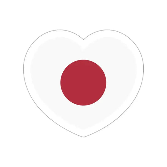 Heart Flag of Japan 1870-1999 - STICKER Vinyl Die-Cut Decal White Die-Cut 2 Inch - The Sticker Space