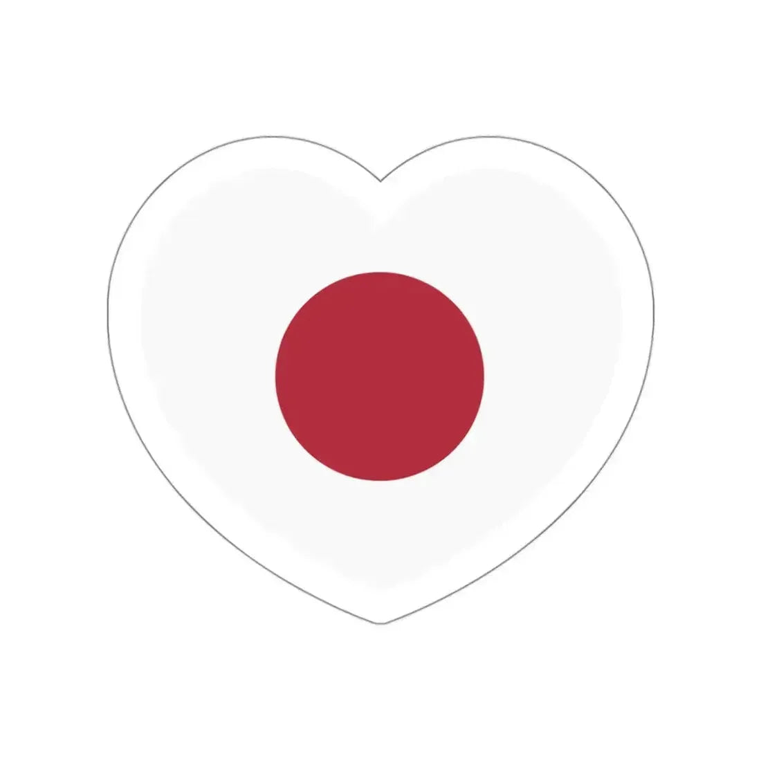 Heart Flag of Japan 1870-1999 - STICKER Vinyl Die-Cut Decal White Die-Cut 3 Inch - The Sticker Space