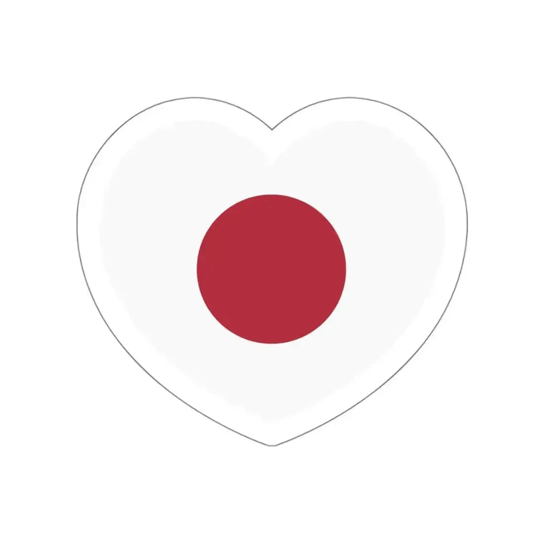 Heart Flag of Japan 1870-1999 - STICKER Vinyl Die-Cut Decal White Die-Cut 4 Inch - The Sticker Space