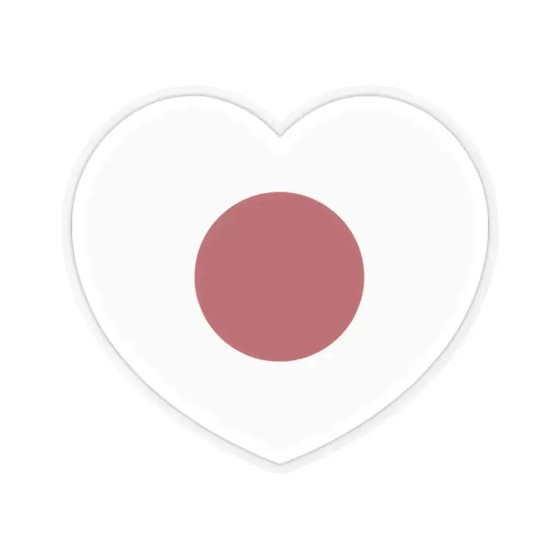 Heart Flag of Japan 1870-1999 - STICKER Vinyl Kiss-Cut Decal 2 Inch Transparent - The Sticker Space