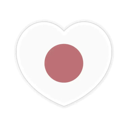 Heart Flag of Japan 1870-1999 - STICKER Vinyl Kiss-Cut Decal 2 Inch Transparent - The Sticker Space