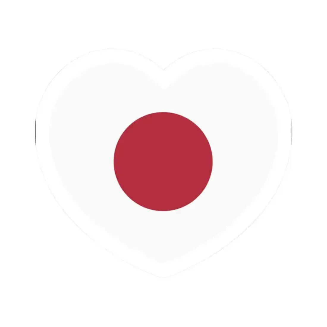Heart Flag of Japan 1870-1999 - STICKER Vinyl Kiss-Cut Decal 2 Inch White - The Sticker Space