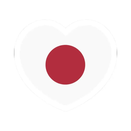Heart Flag of Japan 1870-1999 - STICKER Vinyl Kiss-Cut Decal 2 Inch White - The Sticker Space